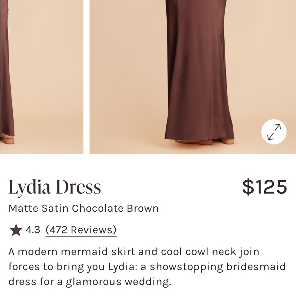 Birdy Grey - Lydia Dress - Matte Satin Chocolate Brown - Small - Picture 3 of 15